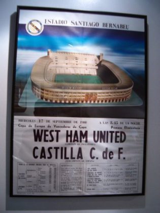 Cartel anunciador del Castilla - West Ham, Recopa de Europa 1980-81